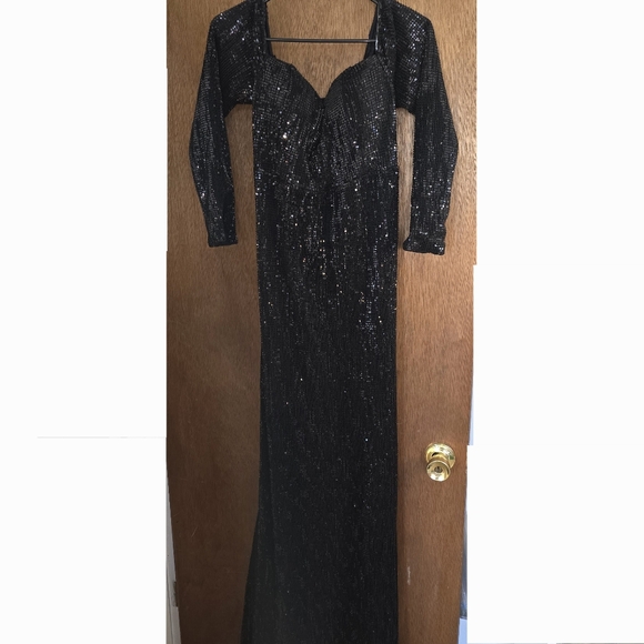 Black Sequin Gown - Picture 2 of 3